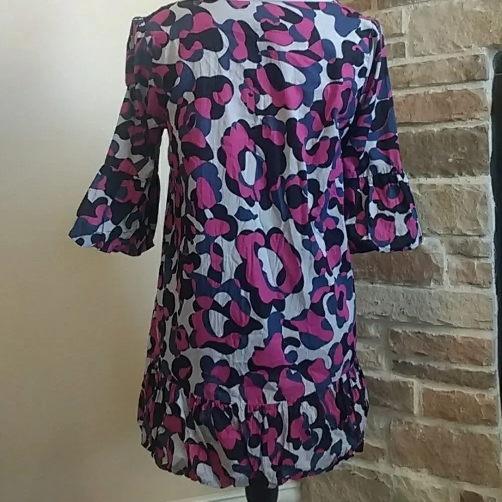 Kensie Girl Bohemian Ruffle Bell Sleeve Dress Sz Med